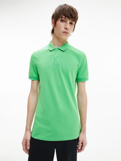 Calvin Klein Ruhák HU963473 | Calvin Klein Slim Logo Cuff Férfi Pólóing Zöld